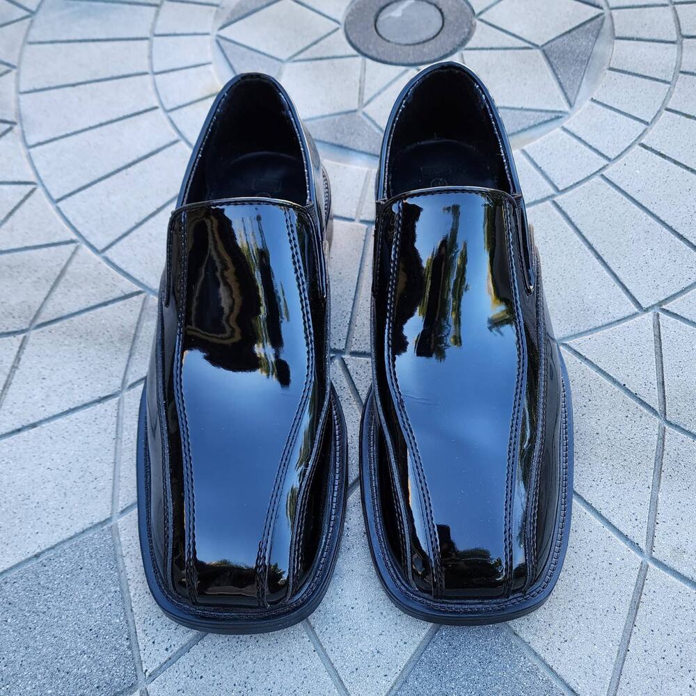 After Six Glossy Patent Faux Leather Dress Shoes 8